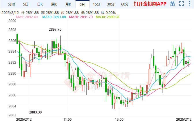 2025年2月12日現(xiàn)貨黃金行情走勢分析