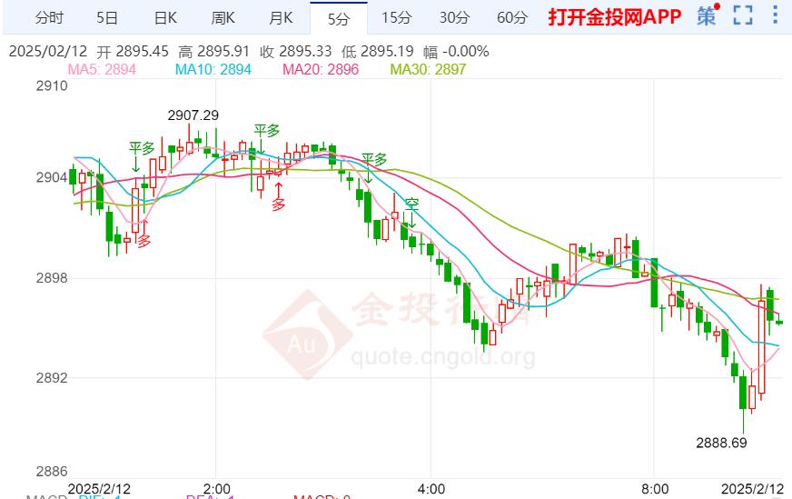 現(xiàn)貨黃金剛剛突破2900美元/盎司關(guān)口 日內(nèi)跌0.18%