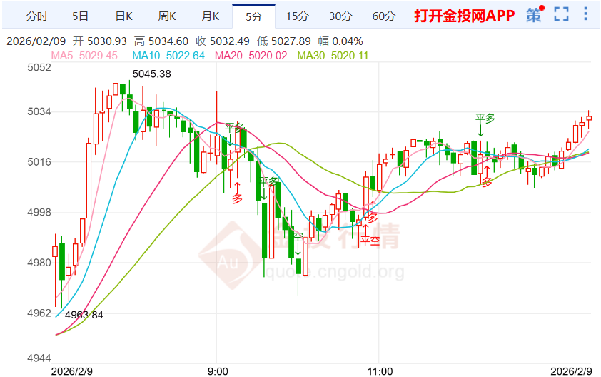 2026年2月9日黄金价格走势分析