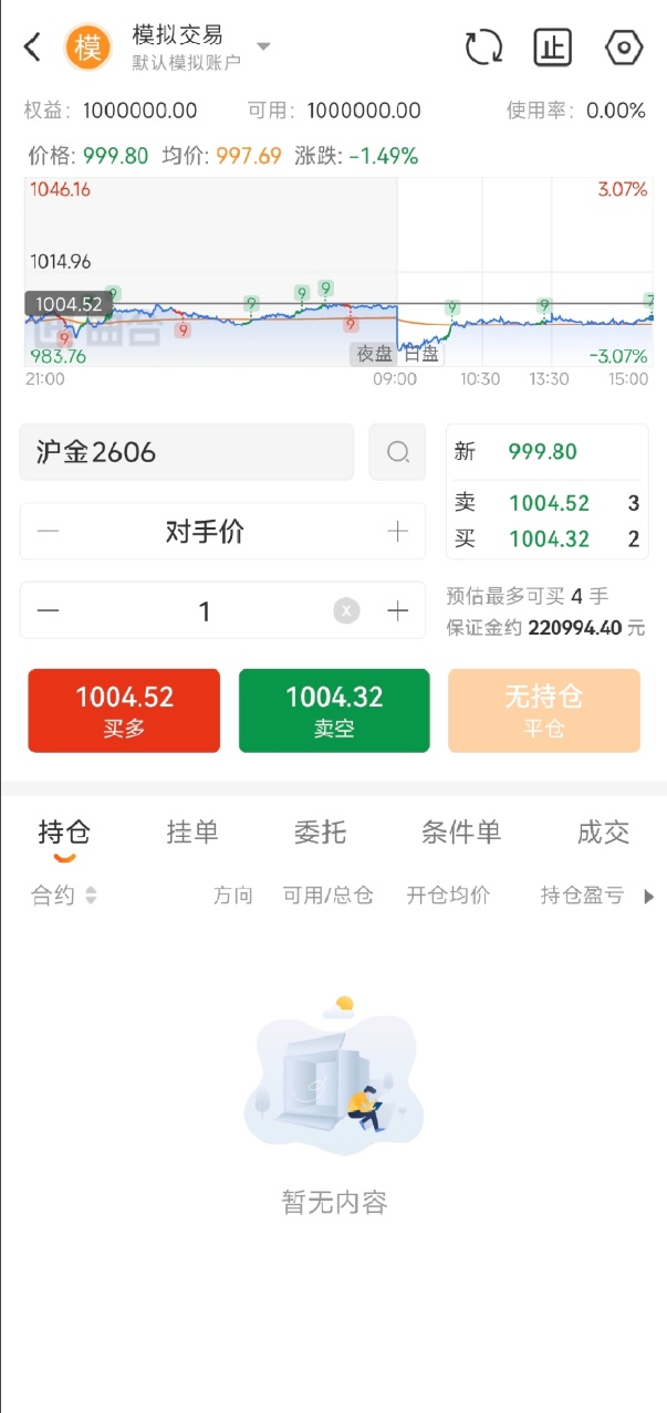 有没有支持模拟交易的期货APP