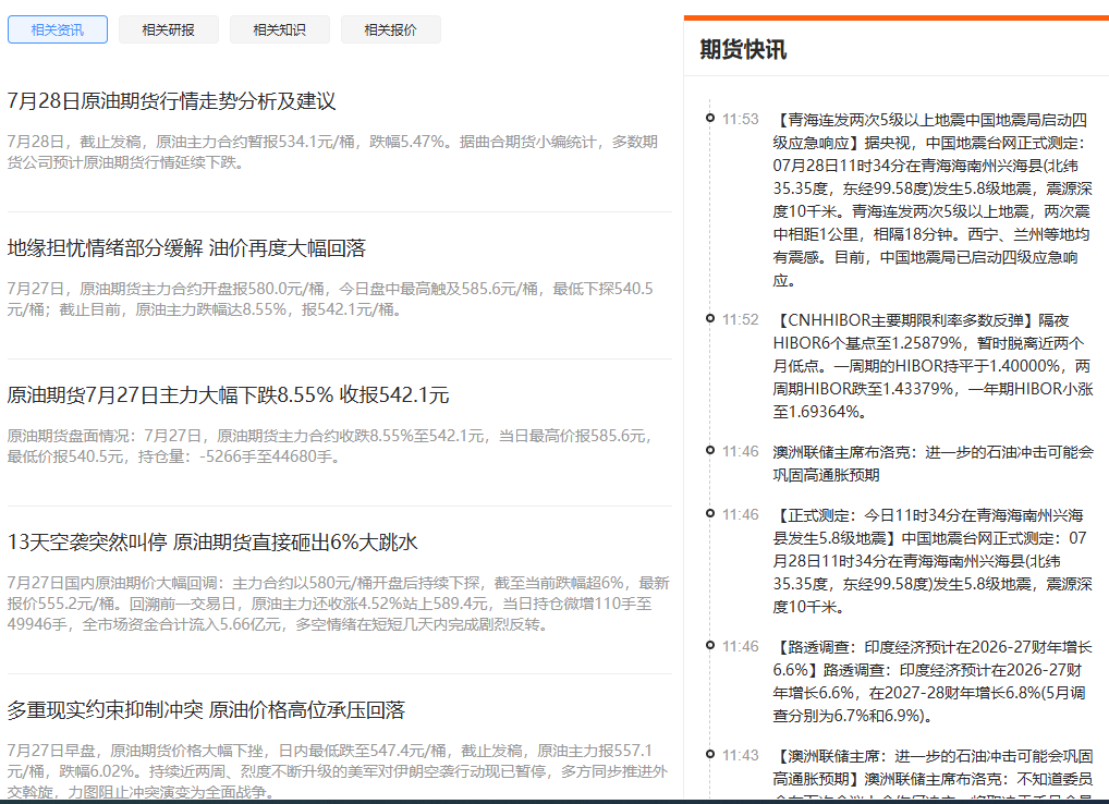 国内正规原油期货交易平台有哪些