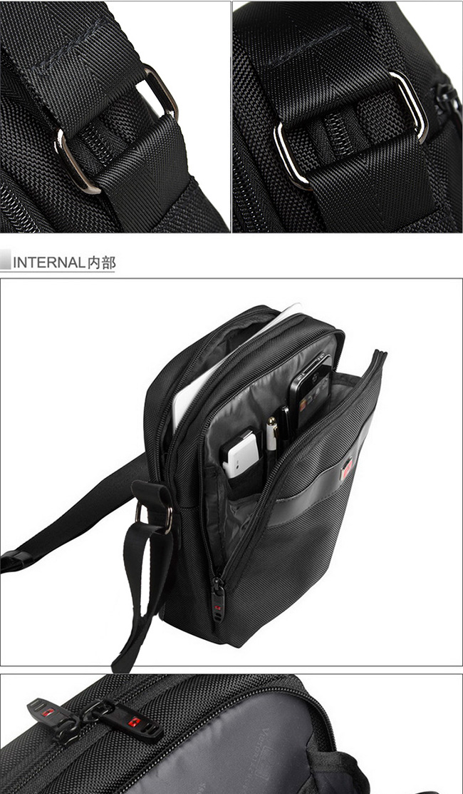 维士十字 时尚竖款单肩包 黑色