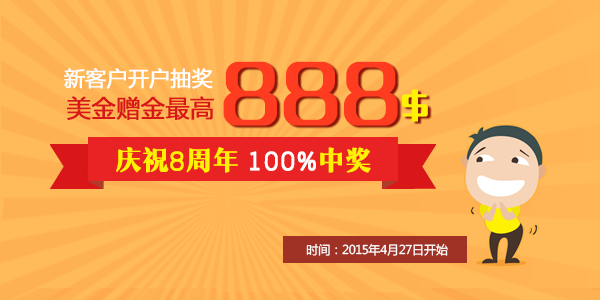 新客户开户抽奖最高888美金赠金