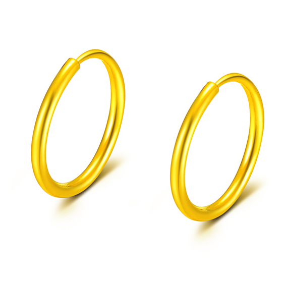 黄金耳环 光面简约 超小耳骨耳钉耳圈