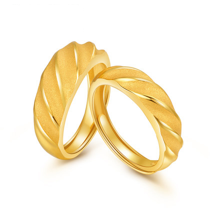 情侣磨砂 足金迷恋男女对戒 送礼婚嫁